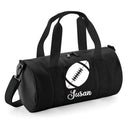 Personalised Rugby Ball Barrel Bag | Kids Sports Holdall with Name