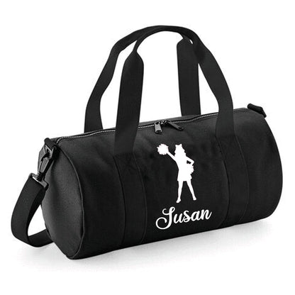 Personalised Cheerleader Design Barrel Sports Bag with Name
