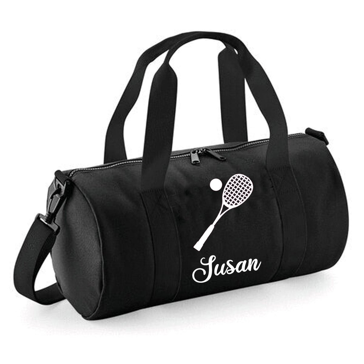 Personalised Squash Bag | Kids Barrel Holdall with Name