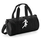 Personalised Female Rugby Player Barrel Bag | Kids Sports Holdall with Name