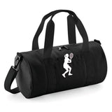Personalised Female Tennis Player Barrel Bag | Kids Sports Holdall with Name