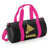 Personalised Badminton Barrel Bag | Kids Sports Holdall with Name