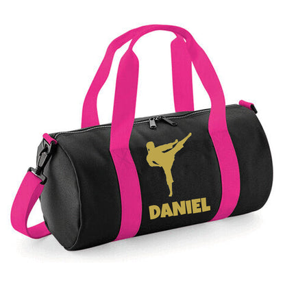 Personalised Karate Kick Design Barrel Bag for kids