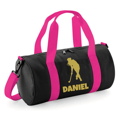 Personalised Hockey Player Barrel Bag 12L - with Name