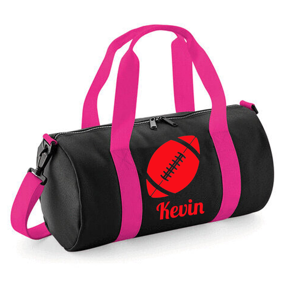 Personalised Rugby Ball Barrel Bag | Kids Sports Holdall with Name