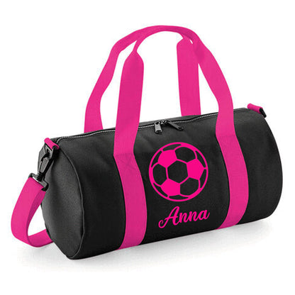 Personalised Football Design Barrel Bag 12L - Lightweight Holdall for Kid