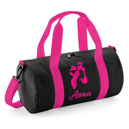 Personalised Ballet Shoes Design Dance Barrel Bag for Girls