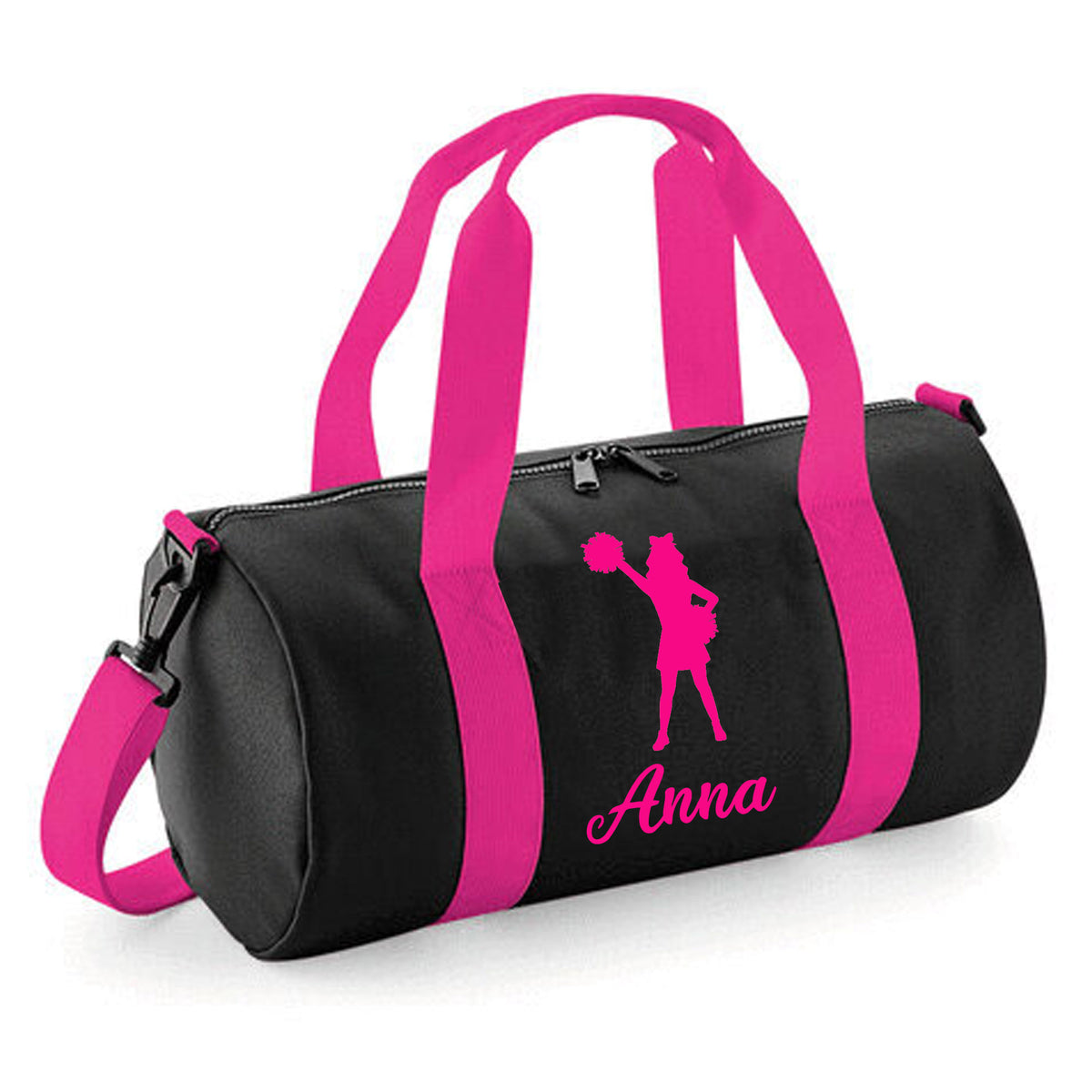 Personalised Cheerleader Barrel Bag | Kids Sports Holdall with Name