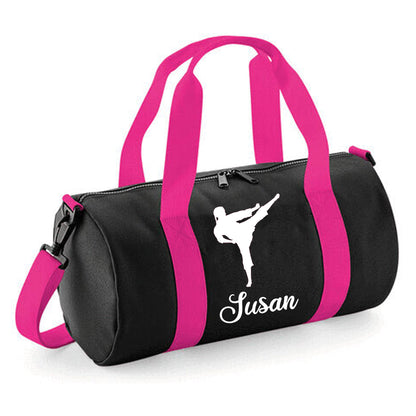 Personalised Karate Kick Design Barrel Bag for kids