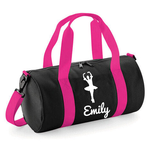 Personalised Ballerina Design Barrel Bag for Girls