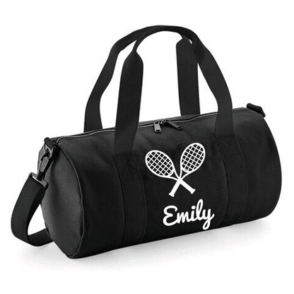 Personalised Tennis Design Barrel Sports Bag With Players Name