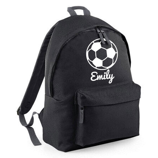 Personalised Football Ball Design Backpack, Kids Rucksack with Name