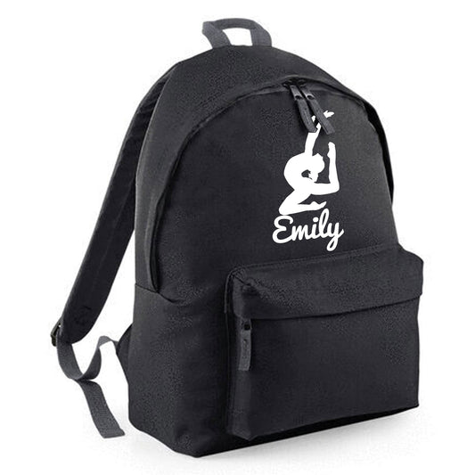 Personalised Gymnast Stretching Design Rucksack Bag with Childs Name