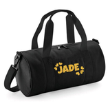 Personalised Name & Hearts Barrel Bag | Kids Holdall with Name