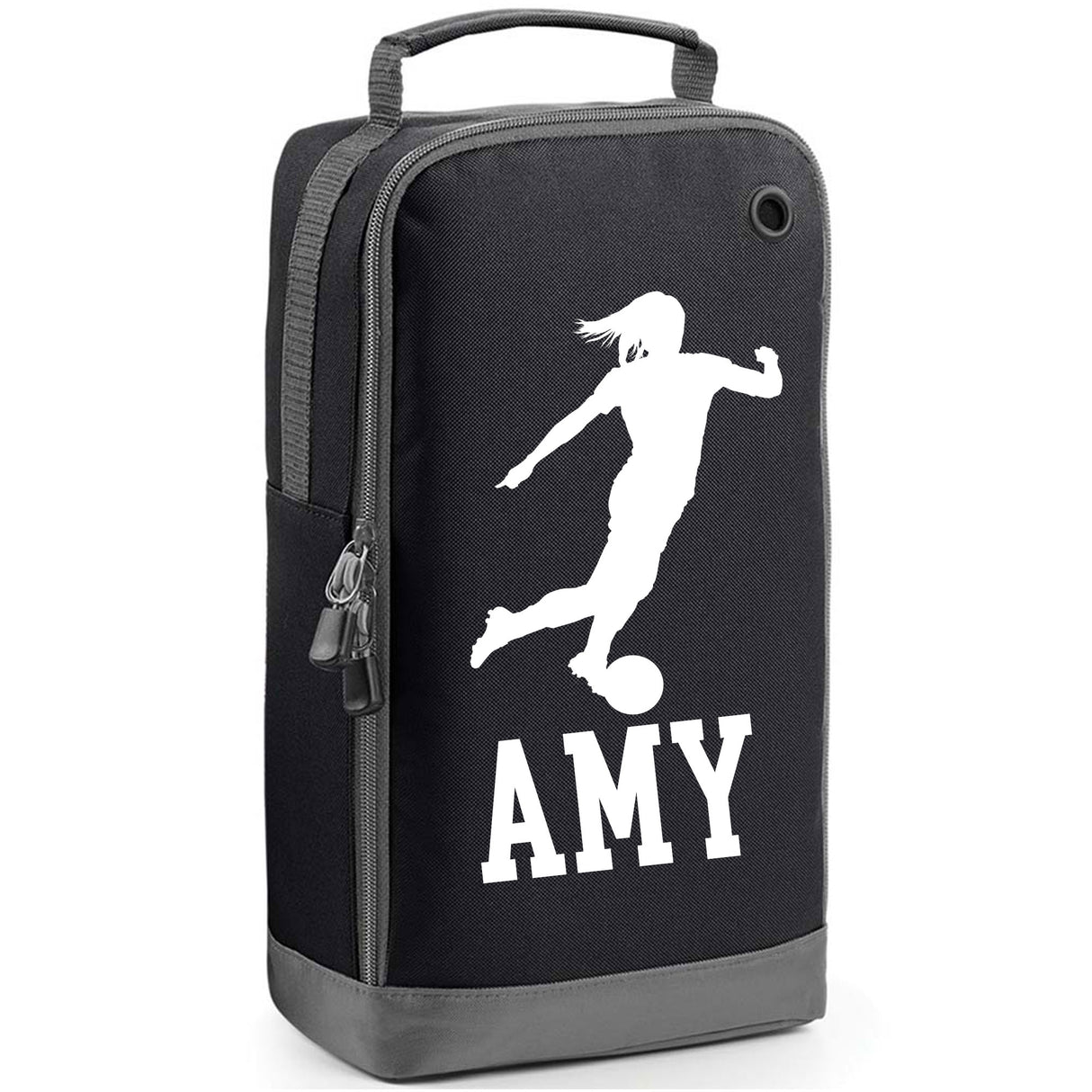 Football Boot Bag or Shoe Bag – Personalised with Name | Female Footballer Design