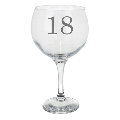 Personalised Engraved Name & Age Gin Glass Gift Set For Birthday Present