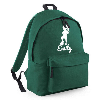 Personalised Girl Footballer Design Backpack, Kids Rucksack with Name