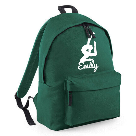 Personalised Gymnast Stretching Design Rucksack Bag with Childs Name