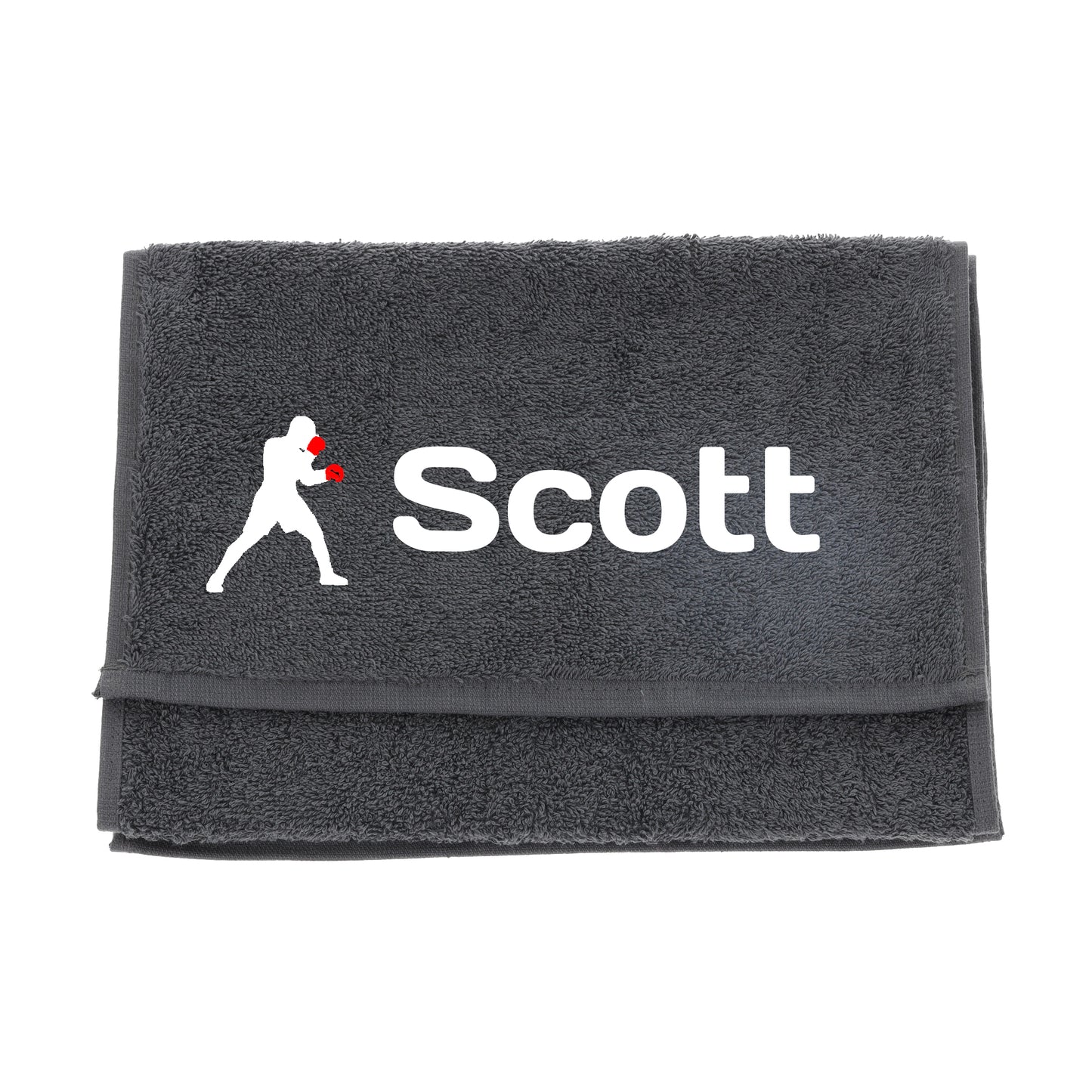 Personalised Embroidered Boxing Towel  - Always Looking Good - Slate Grey  