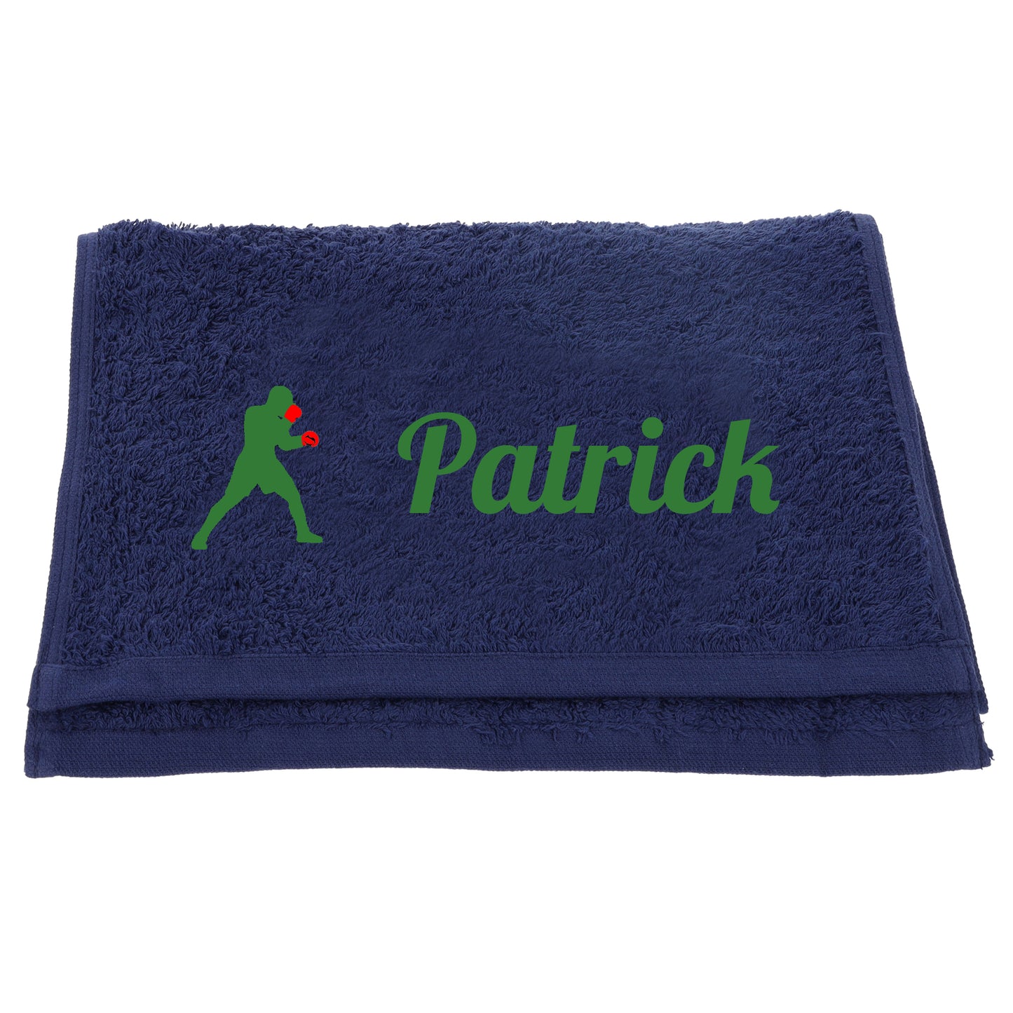 Personalised Embroidered Boxing Towel  - Always Looking Good - Navy  
