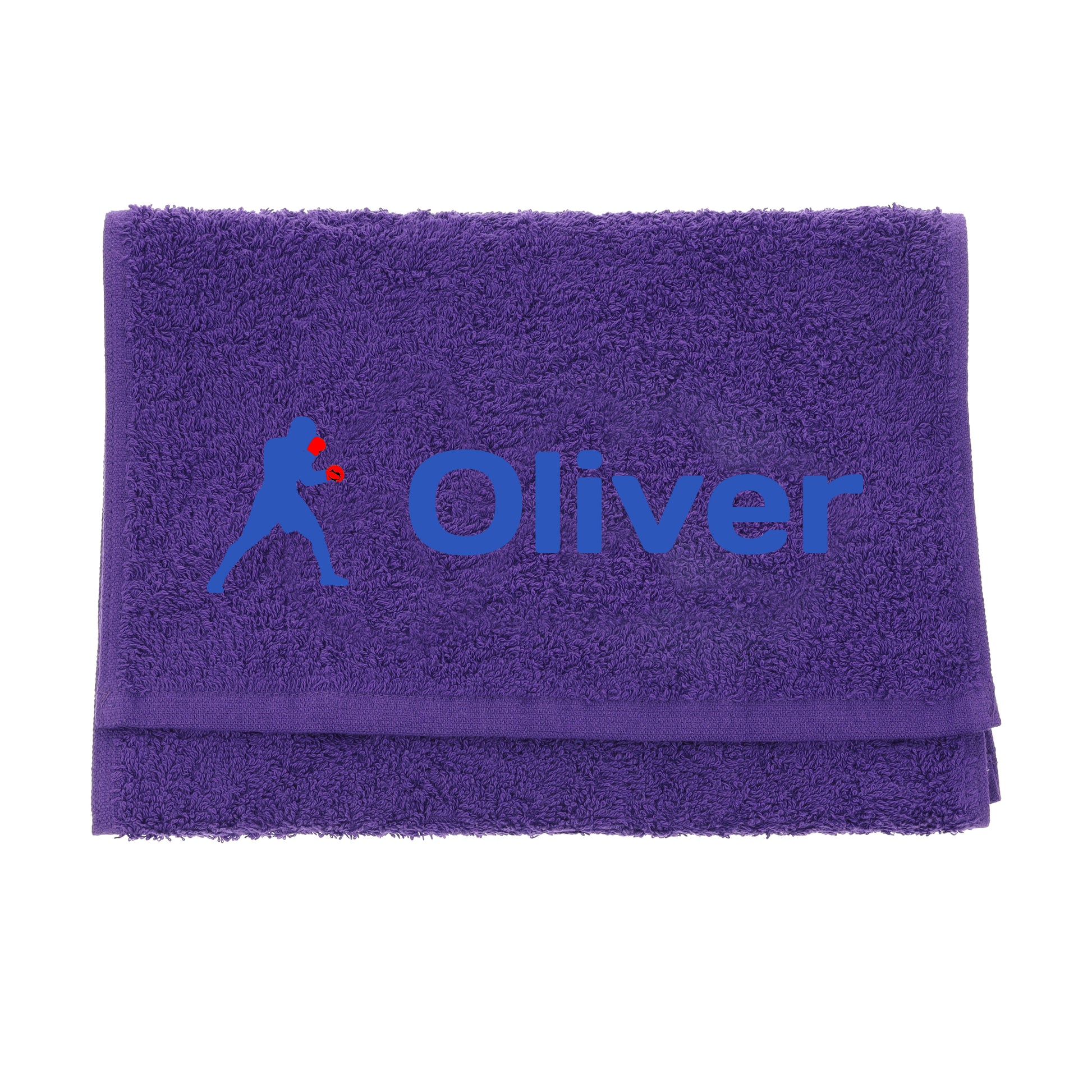 Personalised Embroidered Boxing Towel  - Always Looking Good - Purple  