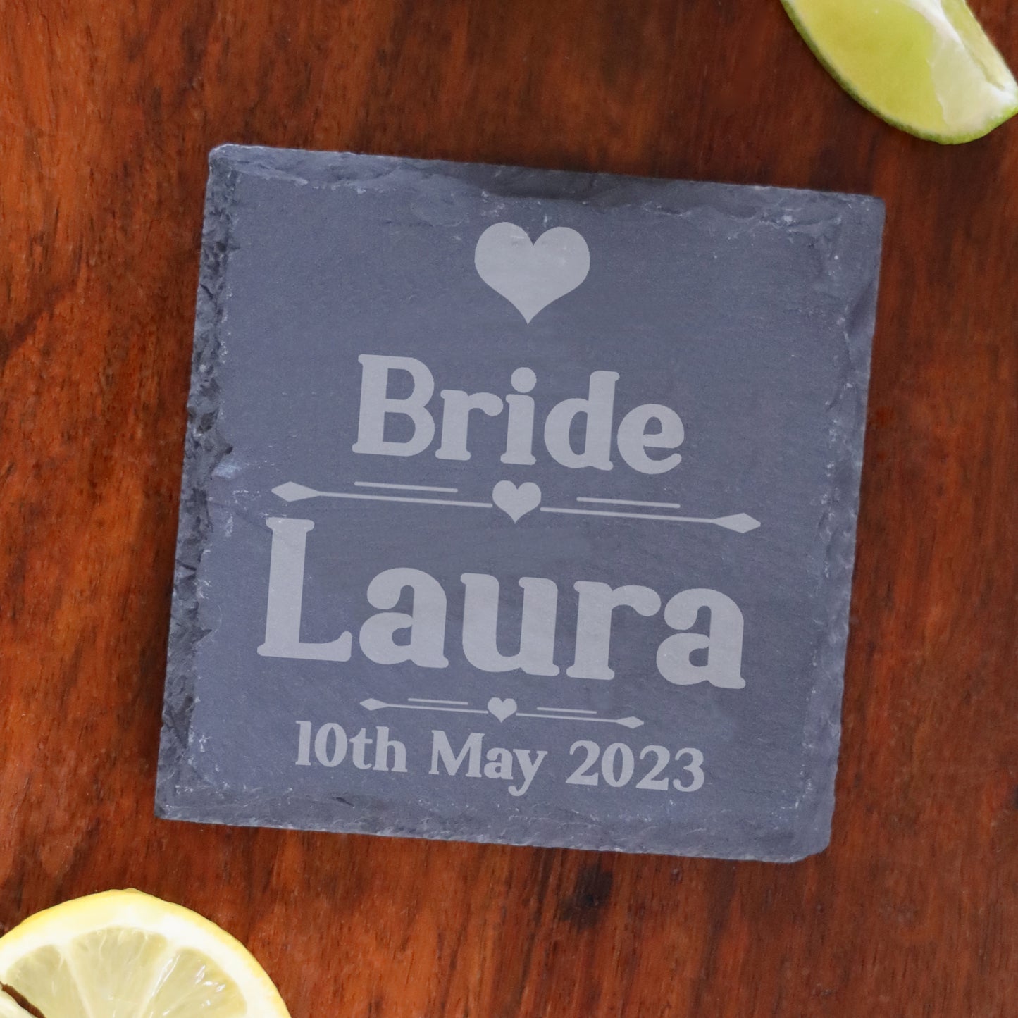 Personalised Bride & Groom Engraved Glass and/or Coaster Wedding Gift Set  - Always Looking Good - 2 x Square Coaster's On Their Own  