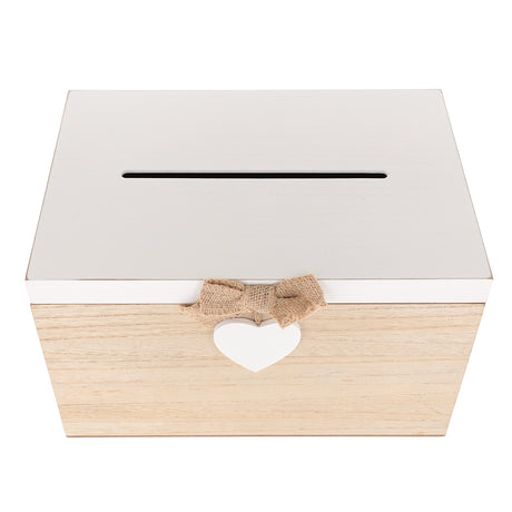 Blank Wedding Card Box – White & Wooden Memory PostBox for Crafting  - Always Looking Good -   