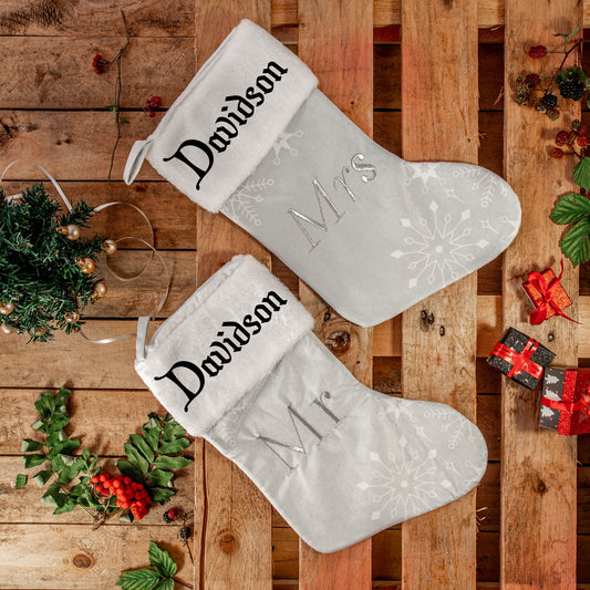 Embroidered Personalised Mr & Mrs, Mr & Mr, Mrs & Mrs Christmas Stocking  - Always Looking Good -   