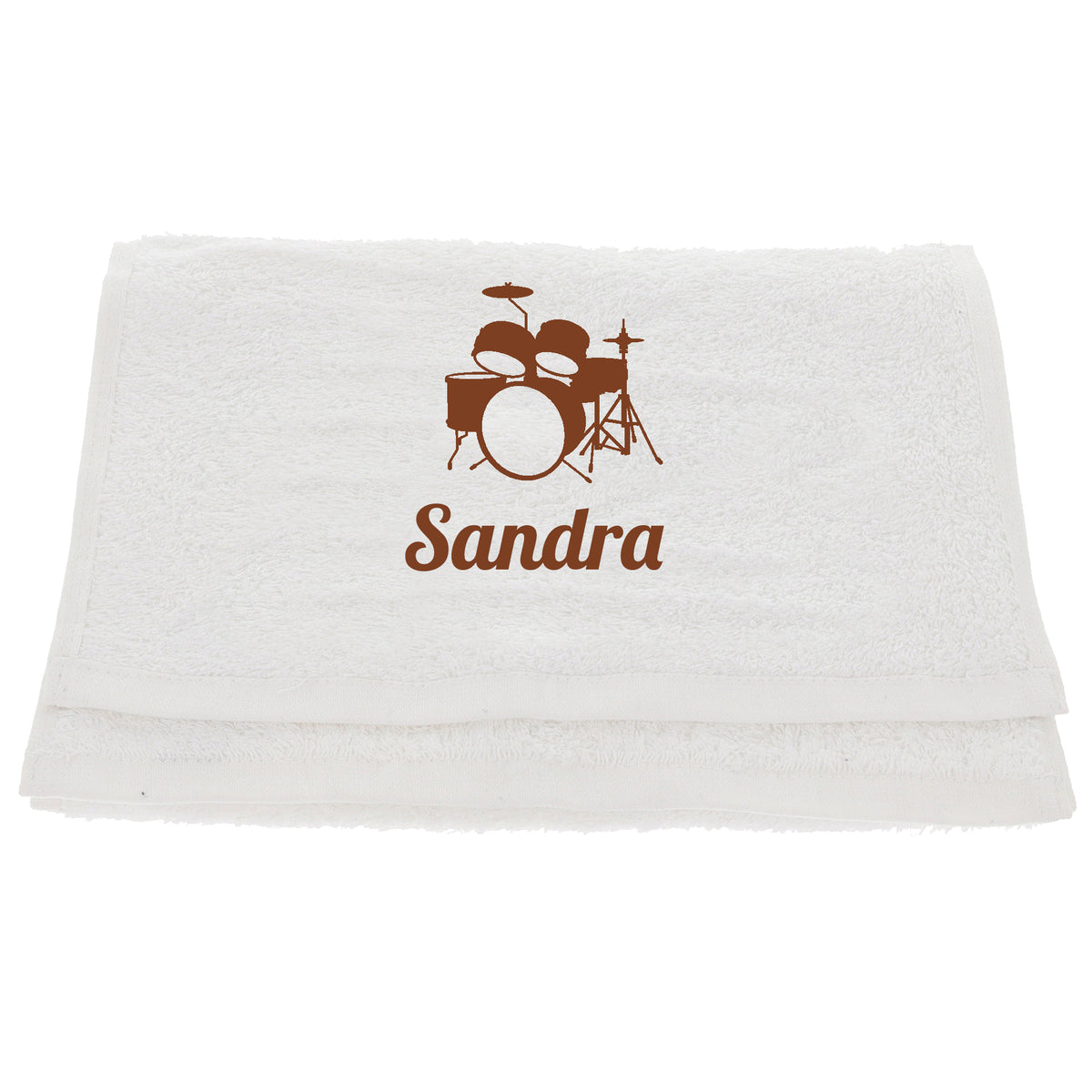 Personalised Embroidered Drummer Towel  - Always Looking Good - White  