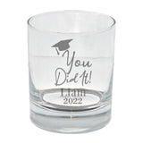 Personalised Whisky Glass For Graduation Engraved With Name