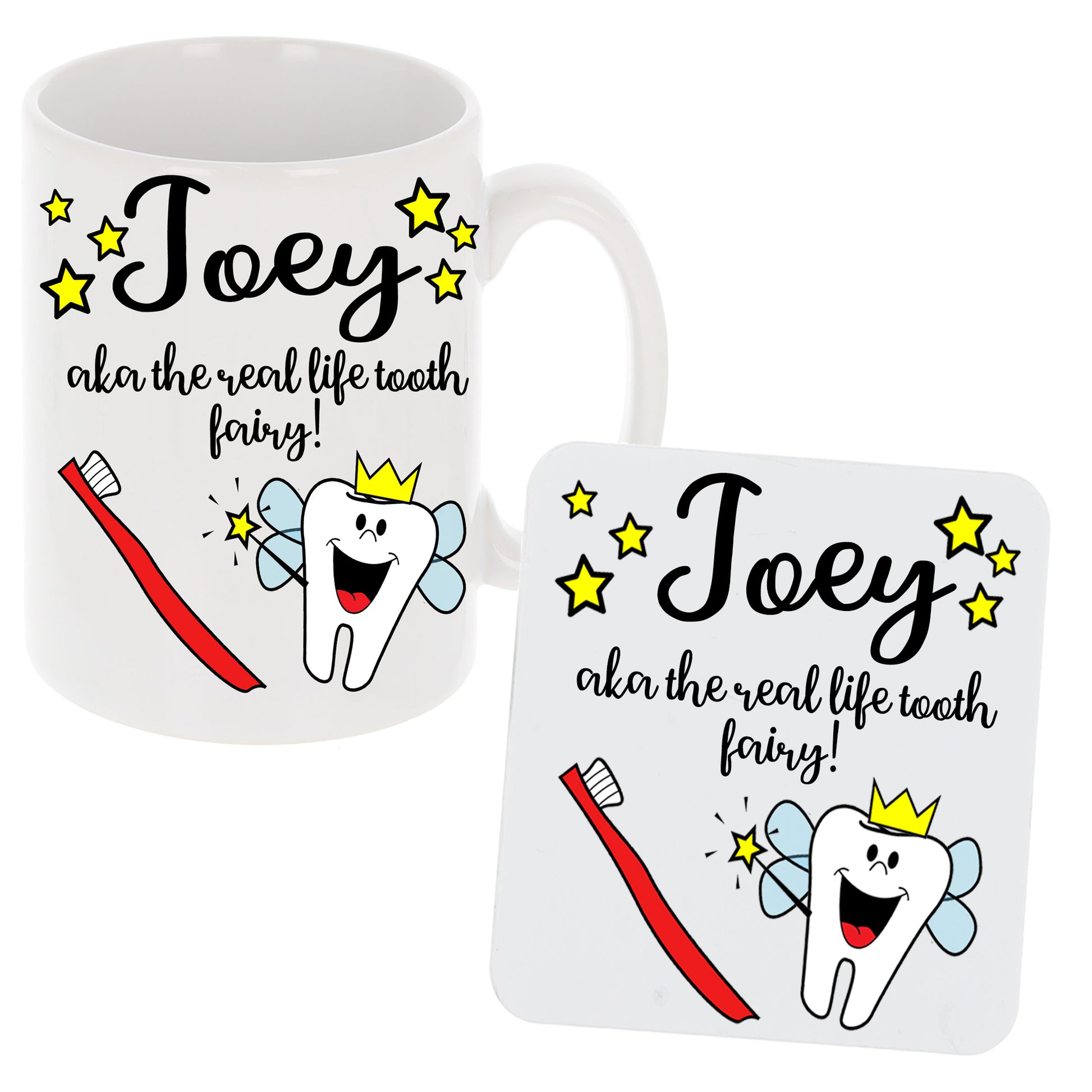 Personalised Dentist AKA The Real Life Tooth Fairy Mug and/or Coaster Gift  - Always Looking Good - Mug & Coaster Set  