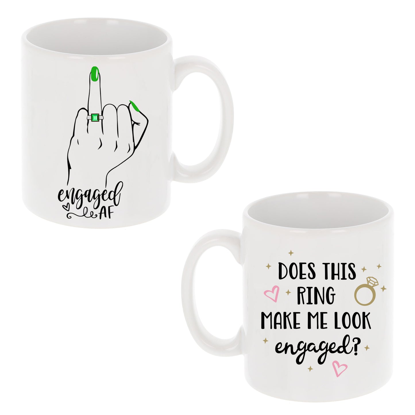 Personalised Engaged AF Does This Ring Make Me Look Engaged Mug and/or Coaster Gift  - Always Looking Good -   