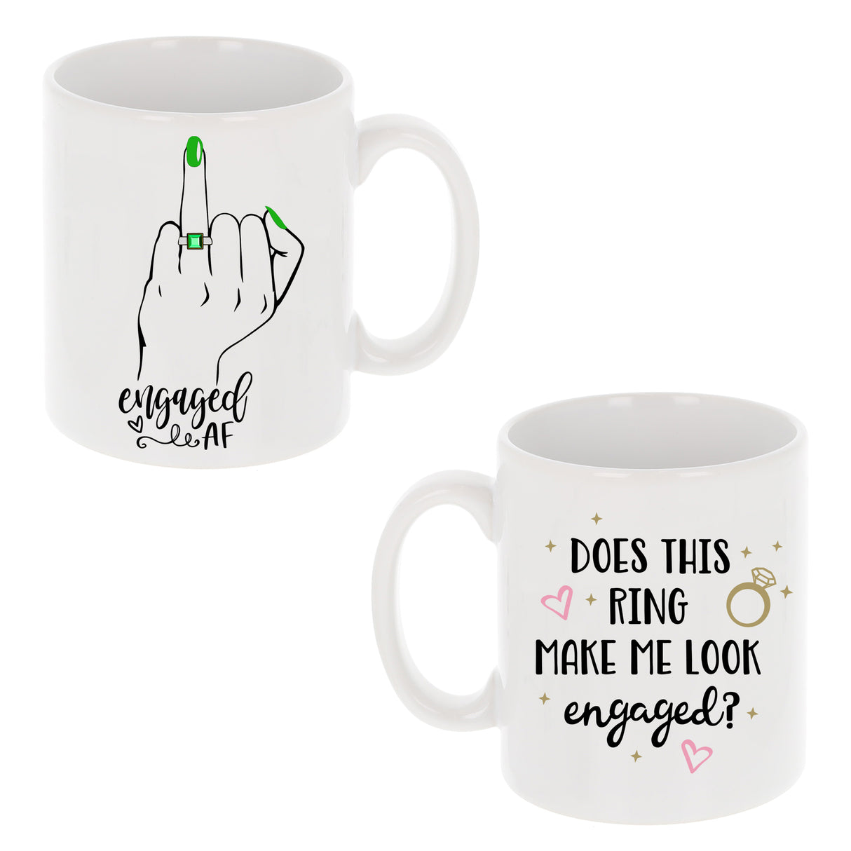 Personalised Engaged AF Does This Ring Make Me Look Engaged Mug and/or Coaster Gift  - Always Looking Good -   
