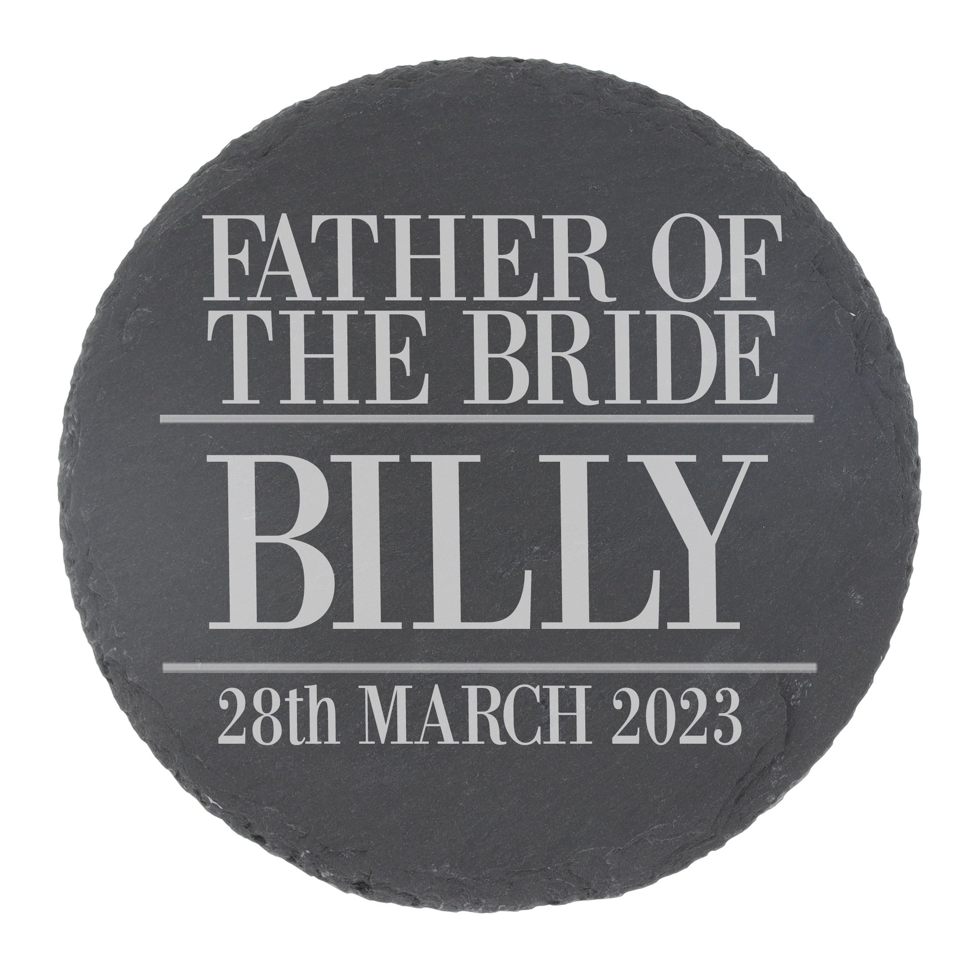 Personalised Father Of The Bride Whisky Glass and/or Coaster Set  - Always Looking Good - Round Coaster On Its Own  