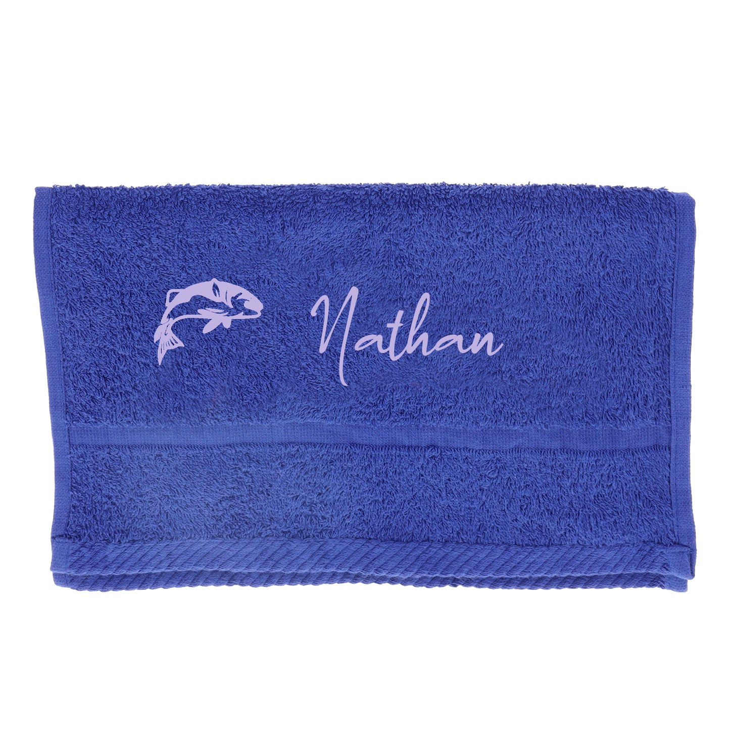 Personalised Embroidered Fishing Towel  - Always Looking Good - Royal Blue  