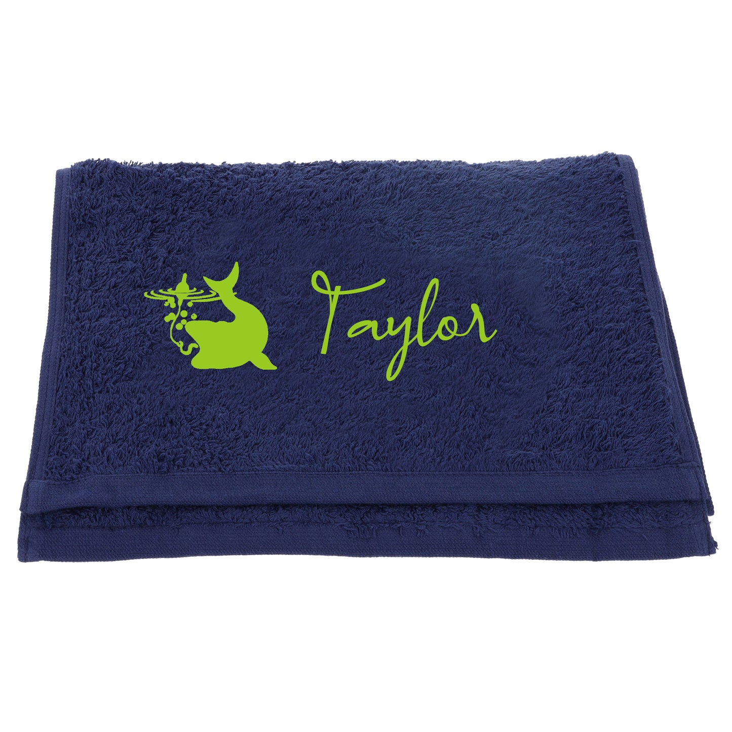 Personalised Embroidered Fishing Towel  - Always Looking Good - Navy  