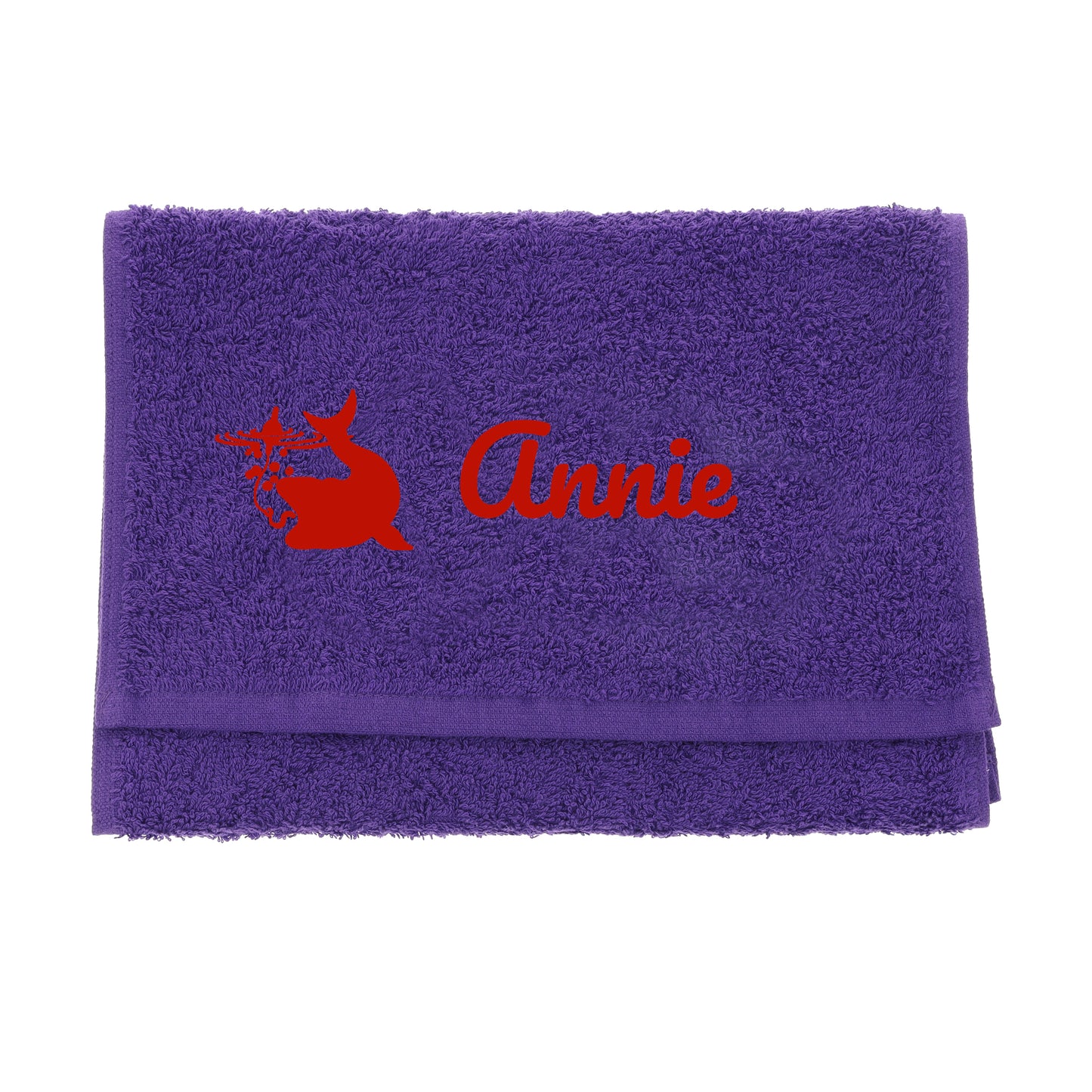 Personalised Embroidered Fishing Towel  - Always Looking Good - Purple  