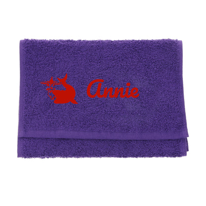 Personalised Embroidered Fishing Towel  - Always Looking Good - Purple  
