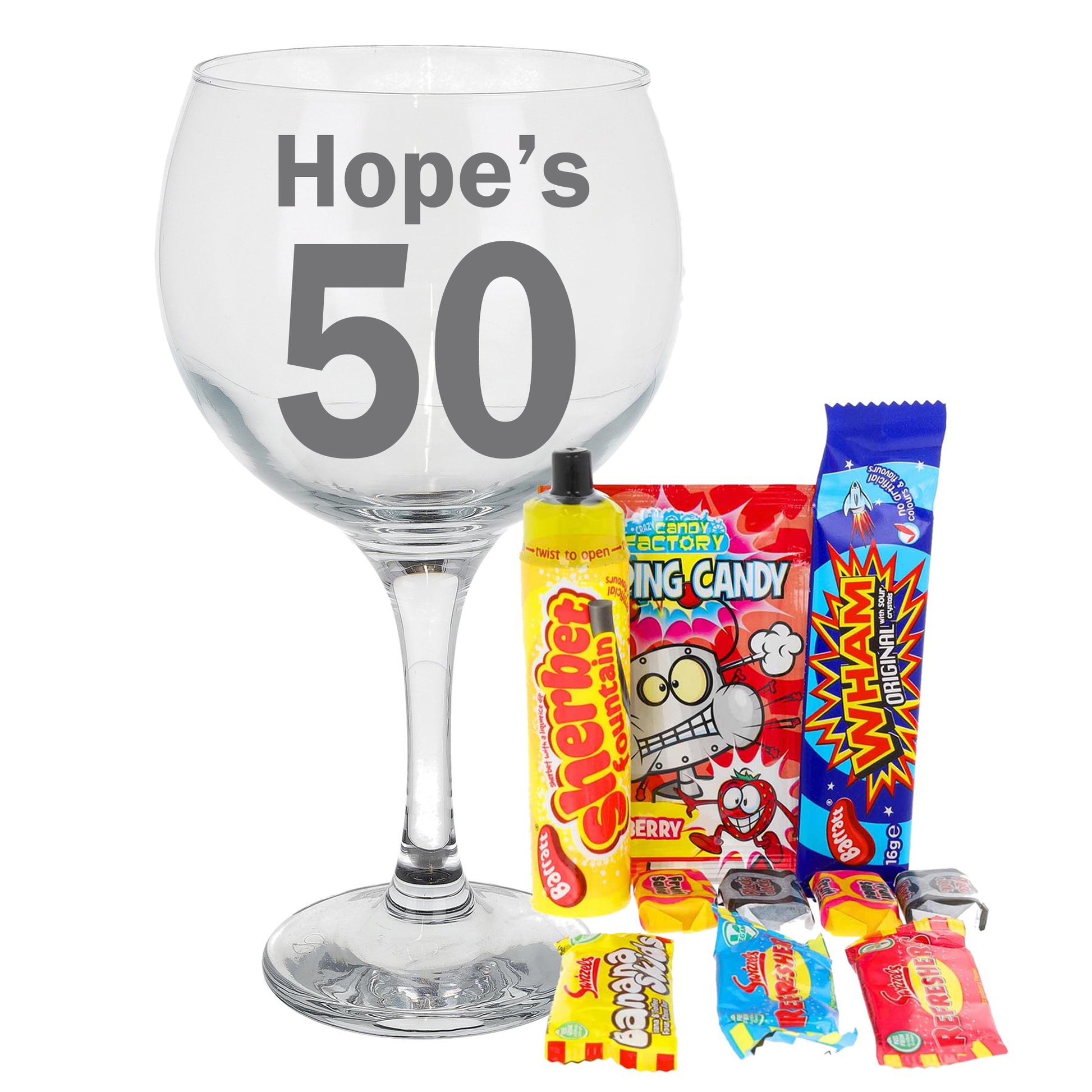 Personalised Engraved Birthday Gin Glass Gift  - Always Looking Good - Gin Glass & Sweets  