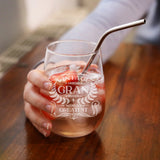 Vintage World's Greatest Engraved Stemless Gin Glass – Personalised Gift for Any Relative