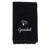Personalised Lawn Bowls Towel – Tri-Fold with Name & Carabiner Clip