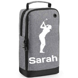 Personalised Golf Shoe Bag with Female Golfer & Name or Initials  - Always Looking Good -   