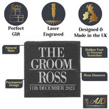 Personalised The Groom Engraved Whisky Glass and/or Coaster Set
- Always Looking Good -   - Square Coaster On Its Own  