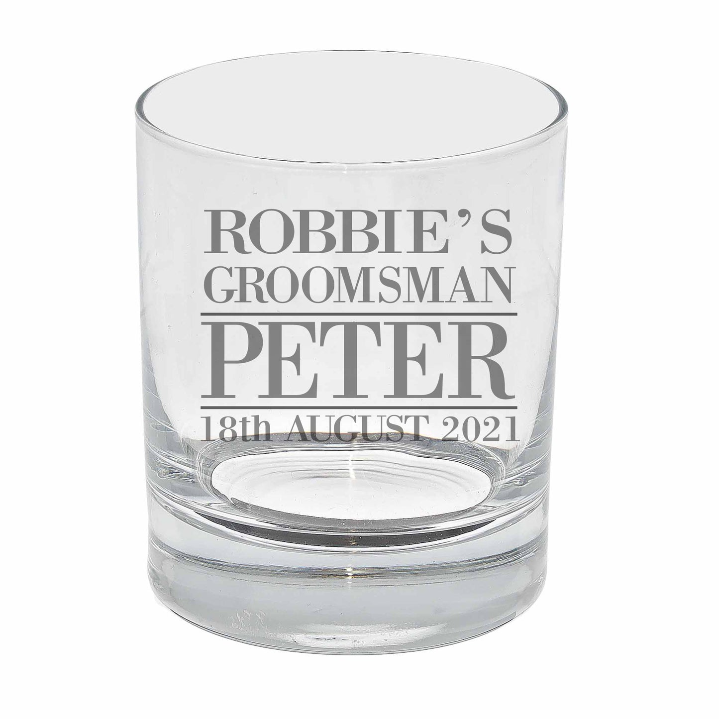 Personalised Groomsman Whisky Glass and/or Coaster Set  - Always Looking Good - Whisky Glass On Its Own  