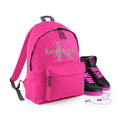 Personalised Name & Initial Backpack, Kids Rucksack with Name & Design