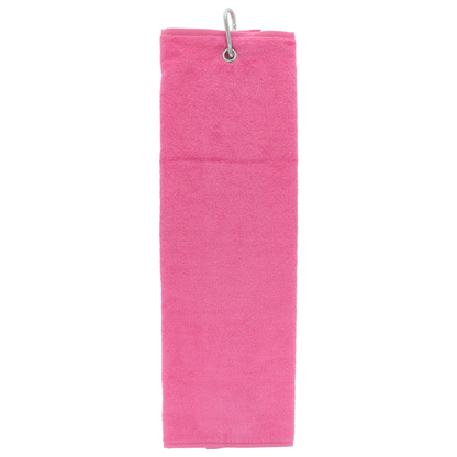 Personalised GOLF Towel - Embroidered Trifold Towel with Carabiner Clip