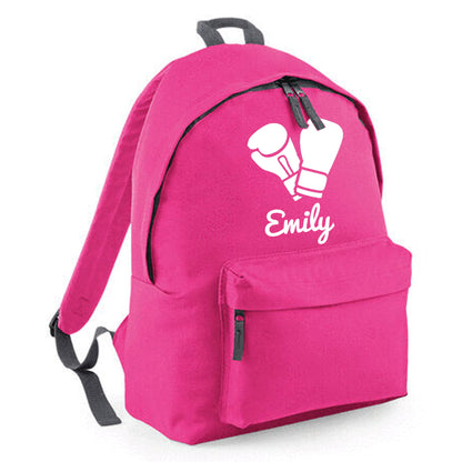 Personalised Boxing Gloves Backpack, Kids Rucksack with Name