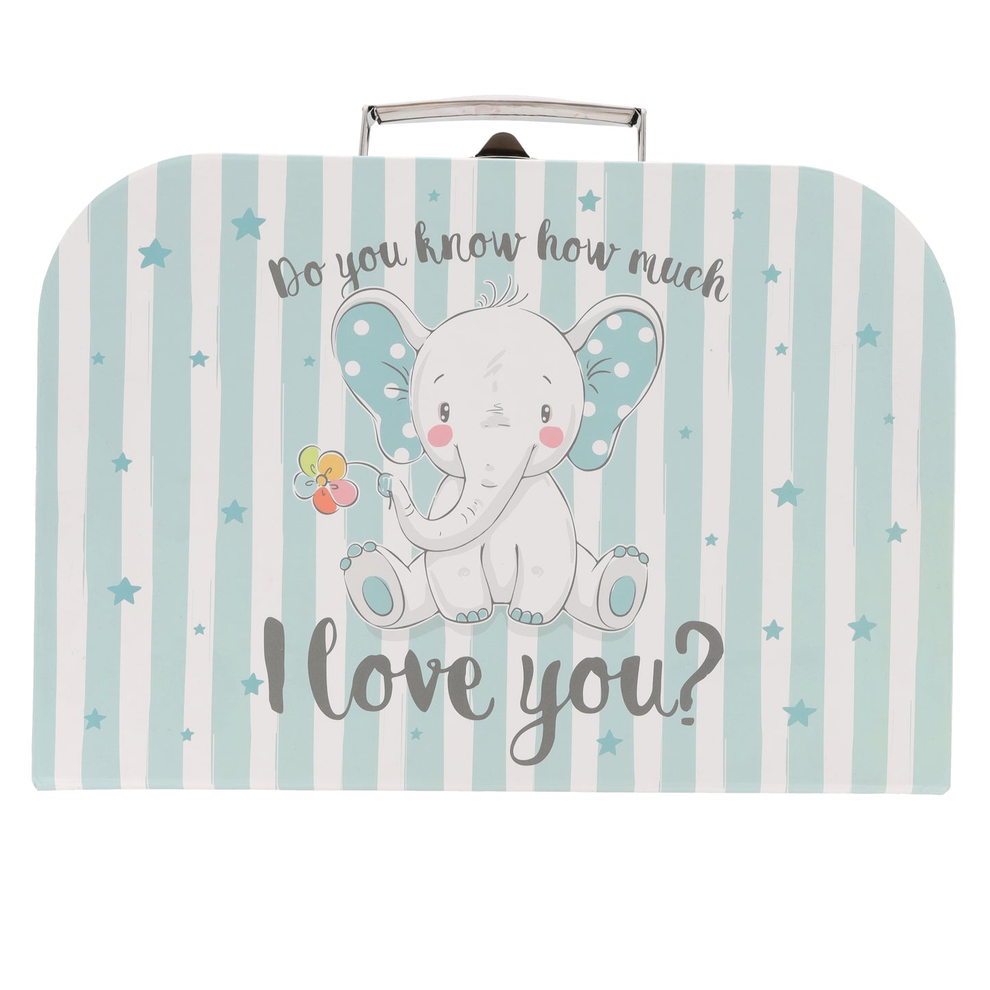 Personalised Storage Suitcase Filled Kids Gift Set  - Always Looking Good - Small Blue Elephant  