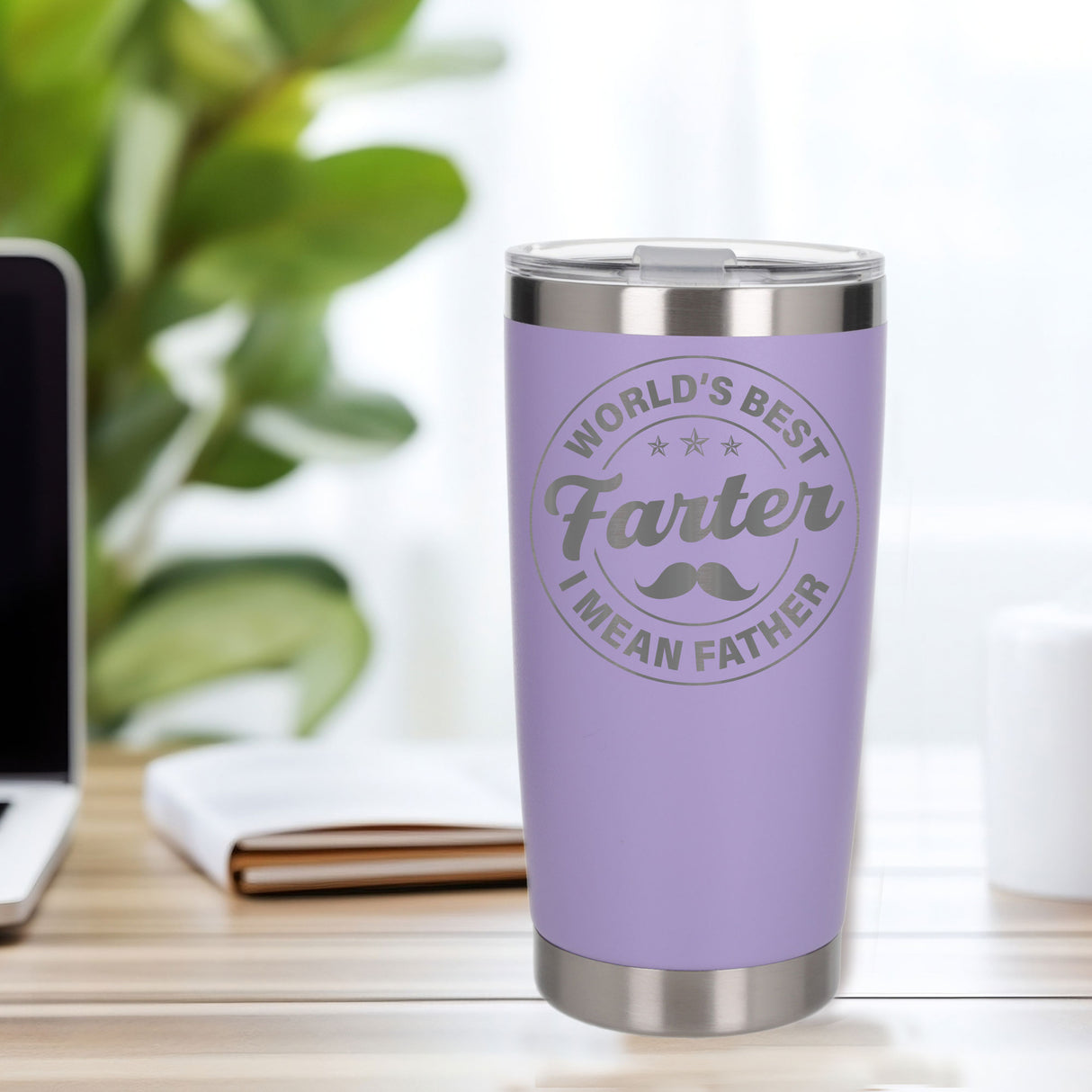Best Farter I Mean Father Engraved Travel Mug for Dad
