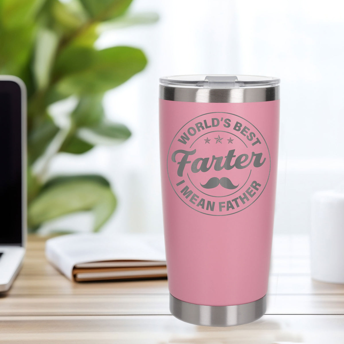 Best Farter I Mean Father Engraved Travel Mug for Dad